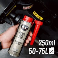 k2 diesel go injector cleaner 250ml - reiniger voor diesel injectoren - rook vermindering - brandstofadditief - uitstoot vermin