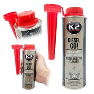 k2 diesel go injector cleaner 250ml - reiniger voor diesel injectoren - rook vermindering - brandstofadditief - uitstoot vermin