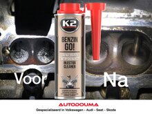 k2 benzine injector cleaner - rookvermindering - motor optimalisator - koolaanslag verwijdering benzine