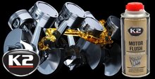 k2 motorspoelen - motor flush 250ml - motorreiniging - smeermiddel en antislijtageadditief - verwijdering koolstofafzetting, ol