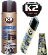 k2 motorstart vloeistof 400ml - startpilot - koude start piloot bij koude temperaturen - alle soorten motoren - beschermt motor