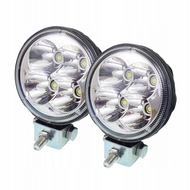 ronde led-werklamp, 4 led, 10-30v, 2st/set, aluminium behuizing.