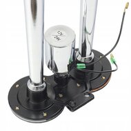 dubbele luchthoorn 12 en 24 volt fanfara - toeter - scheepshoorn - claxon - signaalhoorn