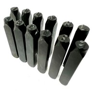 slagletters en cijfers 10mm - gehele alfabet - 36 dlg - slag letters