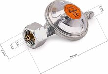 gasdruk regelaar - 37 bar - voor grote gasflessen (11kg) - lucht koppeling