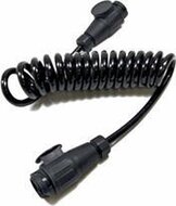spiraalkabel 13-polig 12v – kunststof plug & socket – 3 meter - aanhanger kabel