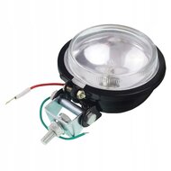 ronde metalen werklamp - 91mm - 12v - 55w - lamp - gloeilamp 