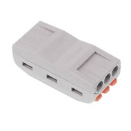 3-weg elektrische snelverbinders, doorvoer, klem, draad tot 2,5 mm2, 10 stuks/verpakking