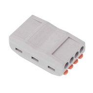 4-weg elektrische snelverbinders - doorvoer klem - draad tot 2,5 mm2 - 10 stuks per verpakking