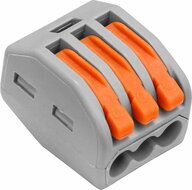 snelkoppelingen voor elektrische kabels 3 klemconnectoren draad tot 2,5 mm2 10 stuks in verpakking - doorvoer klem