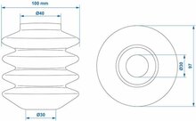 stofhoes- stof hoes - 4 ribs stofkap - alko oud disselkoppeling hoes - beschermrubber 