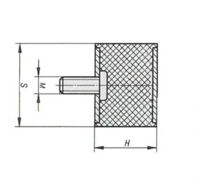 rubber buffer m8 40x15mm - demper - 1 bout - trillingen demper