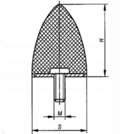 rubber buffer m8 45X66mm - 1 bout - trillingsdemper - stootbuffer 
