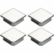 verchroomd vierkant insteekdop - 40x40mm - 10 stuks - standaard geribbelde eindkap - inslagdop