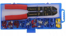 kabel afstriptang set - inclusief 100 stuks kabelschoenen - amp tang