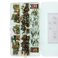 set van 110 montageplaatjes in verschillende maten - bevestigingsplaatjes - verbindingsplaatjes