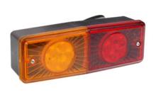 achterlicht led 12/24v - links en rechts - aanhangerlampen - caravanverlichting - ledlamp Rechthoek 16 leds - aan