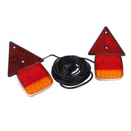aanhangwagen verlichting set - 7,5m + 2,5m - led verlichting met driehoekreflectoren - aanhanger verlichting set