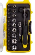 bit doppenset 1/4 - 23 delig met ratel - bitset met doppen - sets van bits en doppen - doppenkit - doppendoos