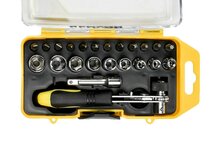 bit doppenset 1/4 - 23 delig met ratel - bitset met doppen - sets van bits en doppen - doppenkit - doppendoos