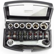 bit en doppenset - 24 delig - 1/4 duims aansluiting - bitset - sets van bits en doppen - doppenkit - doppendoos