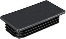 rechthoek insteekdop - 40x20mm - 20 stuks - lichtgewicht geribbelde eindkap - inslagdop - kunststofdop
