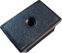 rechthoek insteekdop met schroefdraad - 60x40mm - 10 stuks - geribbelde eindkap - inslagdop - kunststofdop - profieldop