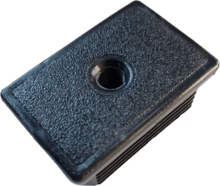 rechthoek insteekdop met schroefdraad - 60x40mm - 10 stuks - geribbelde eindkap - inslagdop - kunststofdop - profieldop