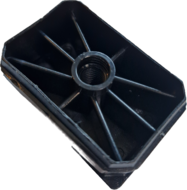 rechthoek insteekdop met schroefdraad - 60x40mm - 10 stuks - geribbelde eindkap - inslagdop - kunststofdop - profieldop