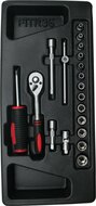 doppendoos - 1/4 duims aansluiting - 19 delig - doppenset - socketset - ratelset - benson