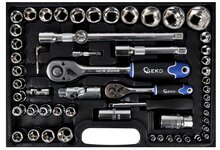 doppenset - 1/2 en 1/4 duim - doppendoos - dopsleutelset - ratelset - 108 delig - geko