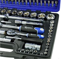 doppenset - 1/2 en 1/4 duim - doppendoos - dopsleutelset - ratelset - 108 delig - geko