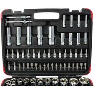 doppenset - doppendoos - 1/2 en 1/4 duims - gereedschap set - ratelset - 108 delig - tvardy