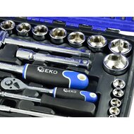 doppenset - doppendoos - 1/2 en 1/4 duims - gereedschapsset - ratelset - 94 delig - geko