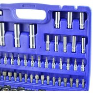 doppenset - doppendoos - 1/2 en 1/4 duims - gereedschapsset - ratelset - 94 delig - geko