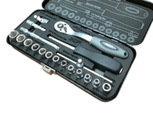 doppenset 1/4 - 20-delig met ratel - doppendoos - doppenkit - dopset - doppenbox