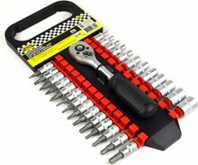 dopsleutelset - doppenset - 27-delig - 1/4 duims - ratelset - benson