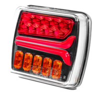 achterlicht led vierkant 25x leds - rechts - aanhangerverlichting - achterlichten - ledlamp - led achterlicht