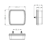 achterlicht led links vierkant 24x leds - aanhangerlamp - ledverlichting - ledlamp - led achterlicht