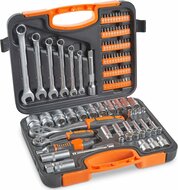 doppenset - 1/4 en 1/2 duims - 104 delig - ratelset - doppendoos - gereedschapsset