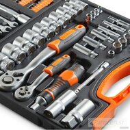 doppenset - 1/4 en 1/2 duims - 104 delig - ratelset - doppendoos - gereedschapsset
