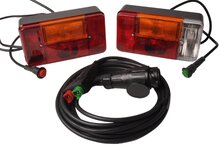 verlichting set met stekkers 1,5 + 5 meter - radex achterlichten - aanhangerverlichting