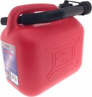jerrycan met vloeistofindicator - 10 liter inhoud - flexibele tuit - kunststof benzinekan - vloeistof kan - brandstofkan