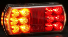 achterlicht led rechthoek 15x leds - links - ledlamp - aanhangerlamp - led achterlicht - led achterlamp