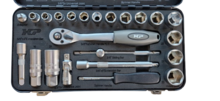 doppenset - 3/8 duims aansluiting - 24 delig - doppendoos - ratelset - xp tools