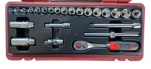 doppenset - 24 delig - 3/8 duims - doppendoos - ratelset - seneca