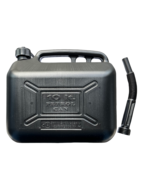 jerrycan zwart - 10 liter inhoud - kunststof vloeistofkan - brandstof opslag kan - benzine kan - jerry can