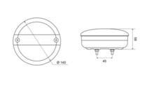 hamburger led achterlicht 20x led - rond 140mm - ledlamp - vrachtwagen achterlicht - led achterlicht - led achterlamp