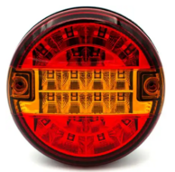 hamburger led achterlicht 20x led - rond 140mm - ledlamp - vrachtwagen achterlicht - led achterlicht - led achterlamp