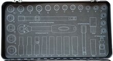 doppenset - 1/2 duims aansluiting - 34 delig - doppendoos - ratelset - xp tools